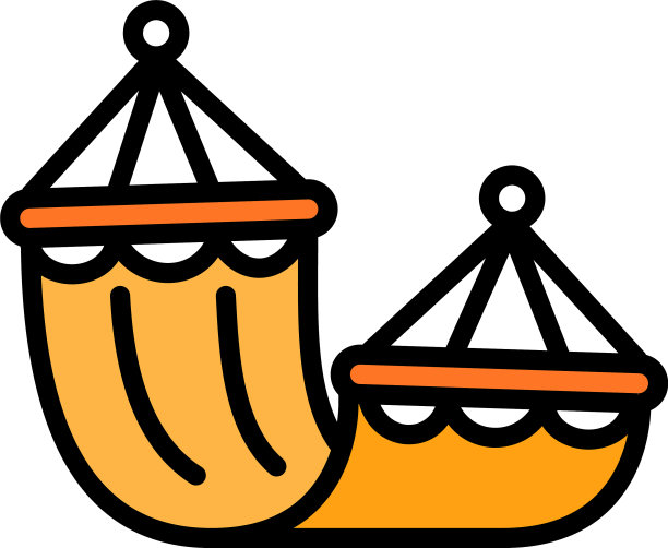 海滩吊床图标轮廓风格图片下载