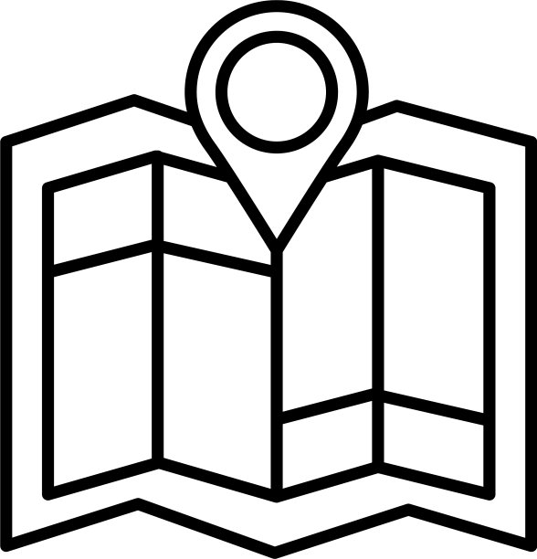 在纸地图线条样式中的针指针位置图片下载