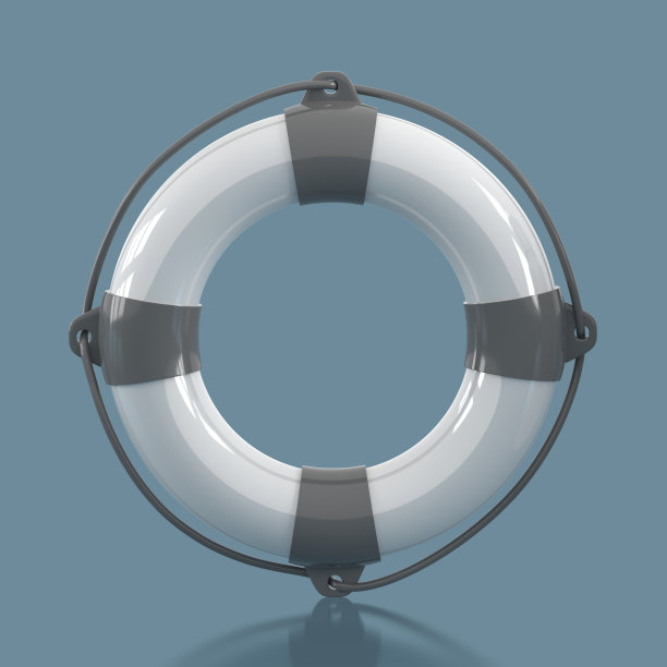 救生圈孤立在蓝色背景上图片下载