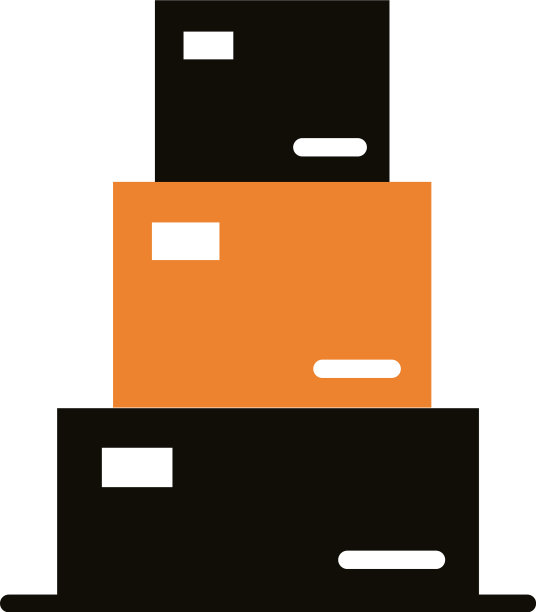 纸盒纸盒包装送货服务剪影图片下载