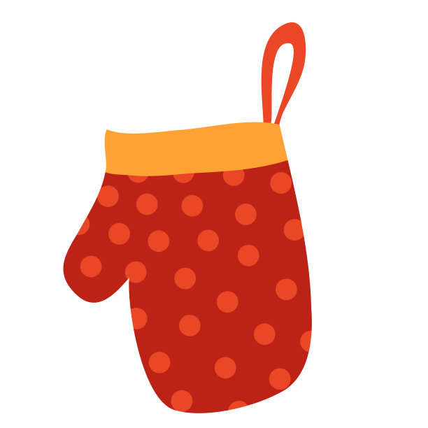 可爱的红色手套手套孤立的物体上的白色图片下载