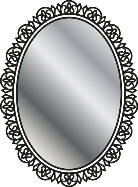 白色背景下的镜子特写镜头图片下载