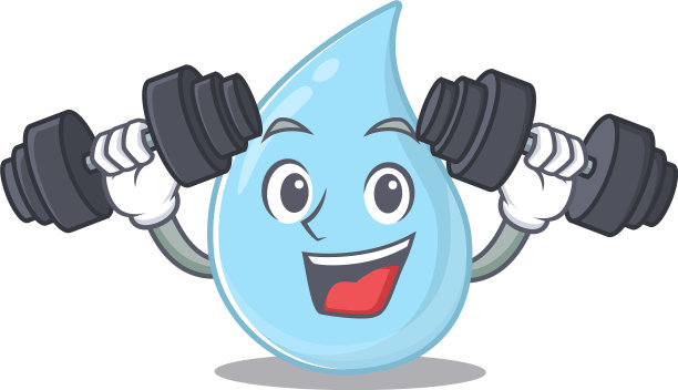 微笑健身锻炼雨点举杠铃图片下载