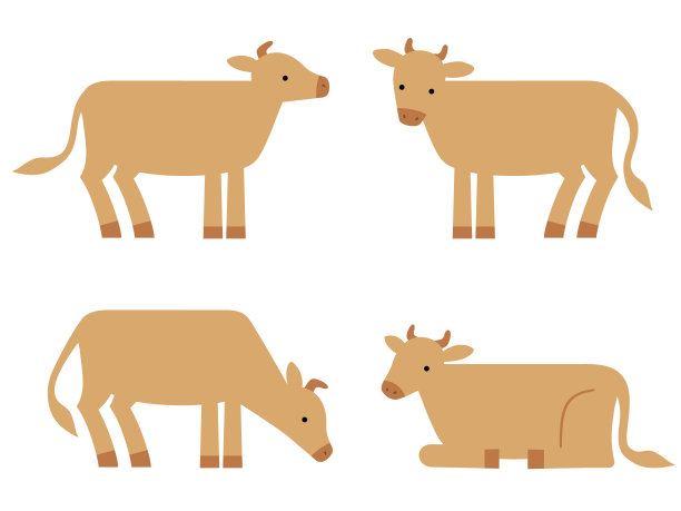 变形插图套棕色的牛图片下载