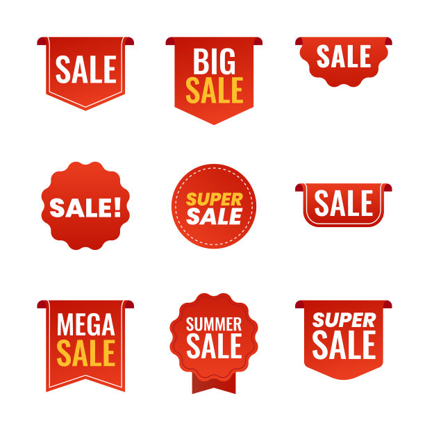 收藏销售红色促销标签图片下载