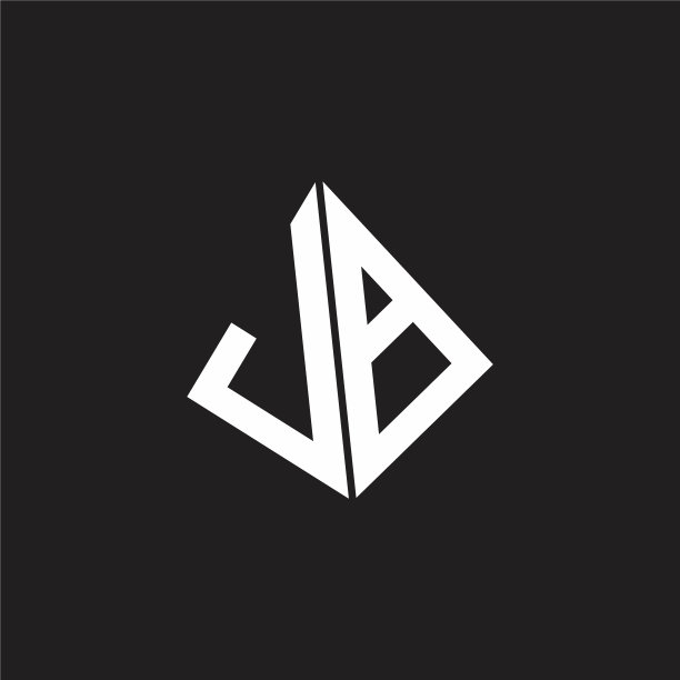 Jb标志字母与突出的三角形形状图片下载