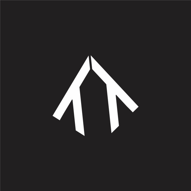 Tt标志字母与突出的三角形形状图片下载