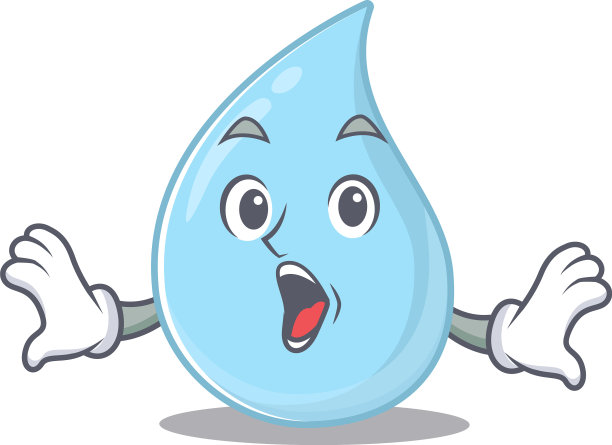 卡通设计雨滴有一个惊喜的姿态图片下载