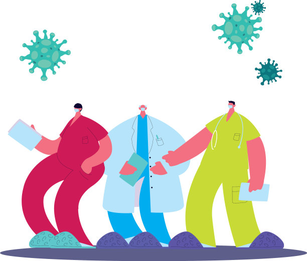 医生戴口罩，穿制服预防图片下载