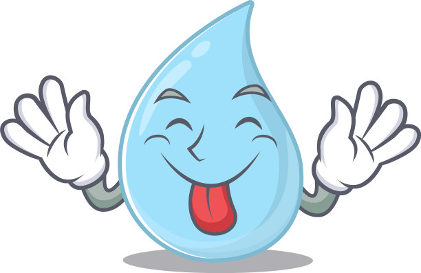 一个有趣的脸雨滴卡通和舌头图片下载