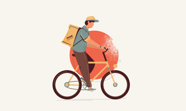 送餐员用扁平的袋子图片下载