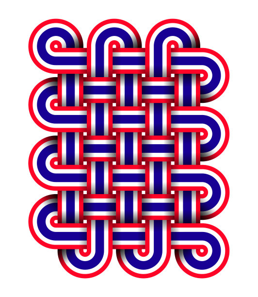 泰国国旗条纹缎带背景图片下载