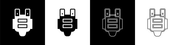 防弹背心图标素材（黑白背景）图片下载