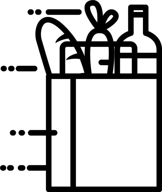 食品杂货在纸袋送达服务路线风格图片下载