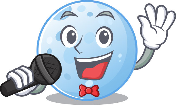 天才歌手蓝月亮拿着麦克风图片下载