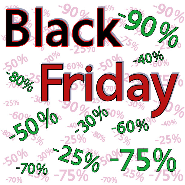 黑色星期五背景与折扣百分比图片下载