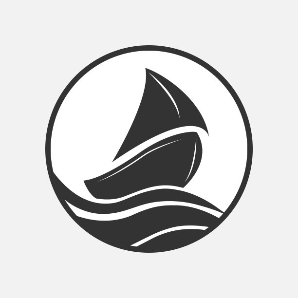 船与风帆的波浪设计简单图片下载