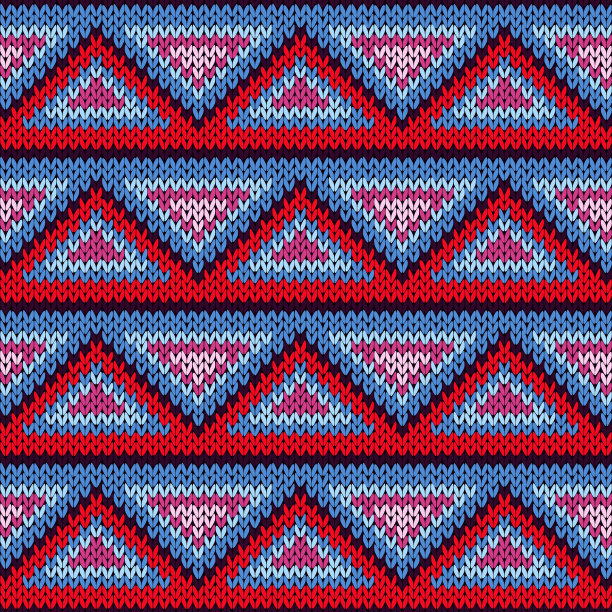 无缝针织图案，三角装饰图片下载