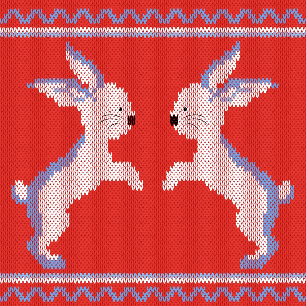 兔子针织图案图片下载