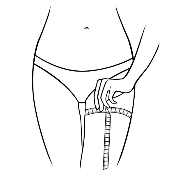 女孩在量她大腿的尺寸图片下载