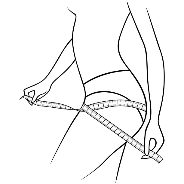 女人在量她的大腿尺寸图片下载