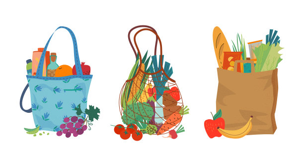 设置杂货袋与各种产品图片下载