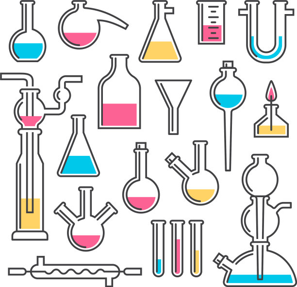 设置化学烧瓶的样式系列图标图片下载