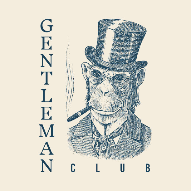 戴着帽子，抽着雪茄的猴子先生图片下载