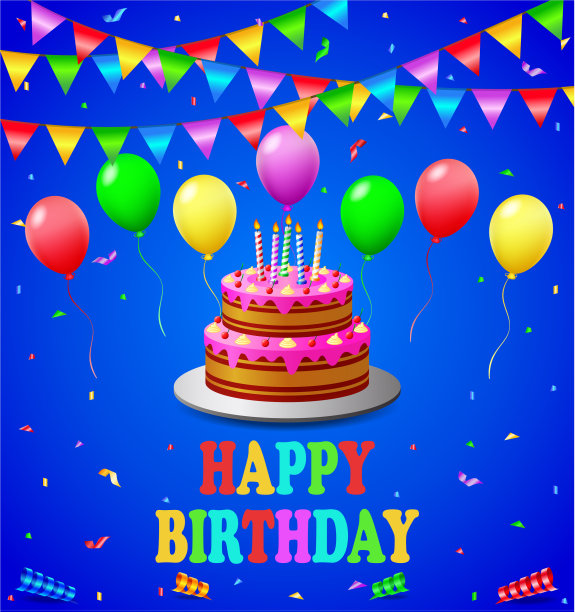 气球生日快乐图片下载