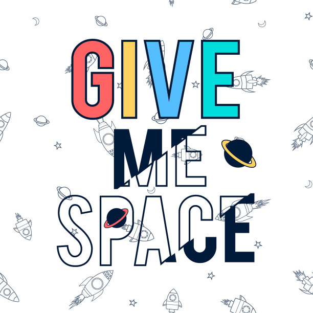 手绘空间元素和标语图片下载