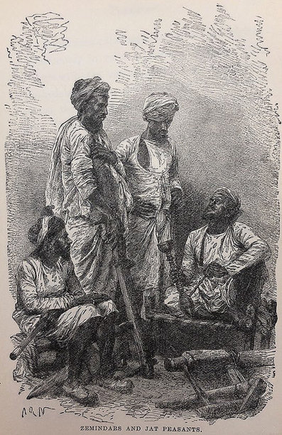 古代插图-印度-地主和贾特农民图片下载