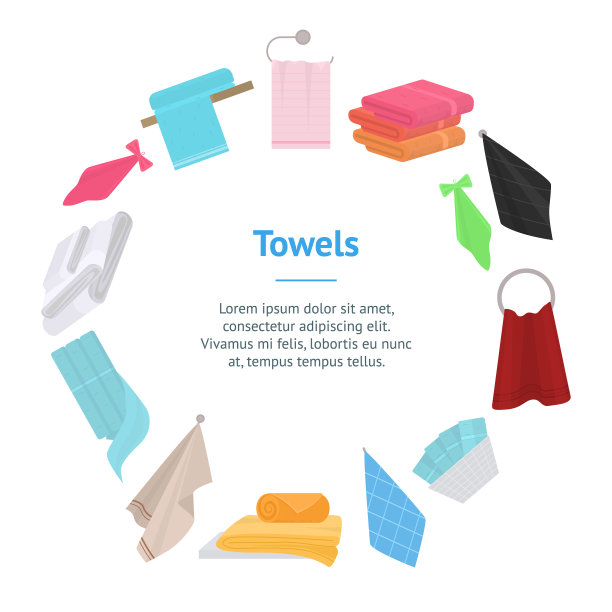 卡通色彩手和浴巾横幅图片下载