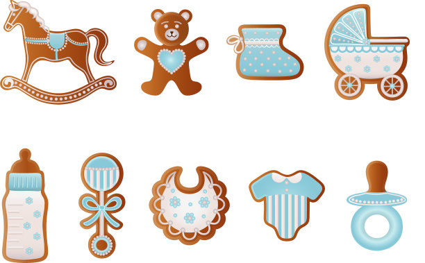 姜饼，蓝色的小甜饼图片下载