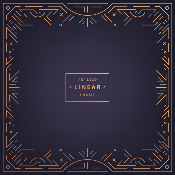 抽象装饰艺术金方框图片下载