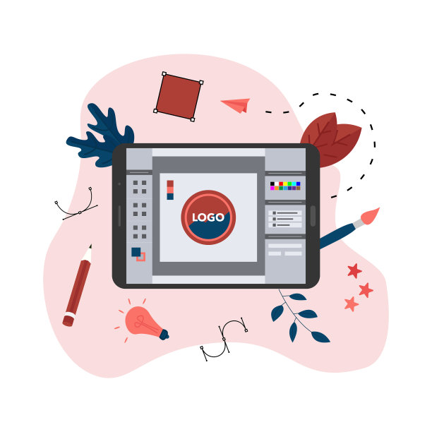 平面设计概念与设计师w图片下载