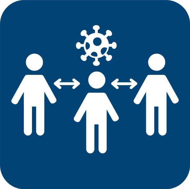用箭头描绘了人类和新冠肺炎粒子图片下载