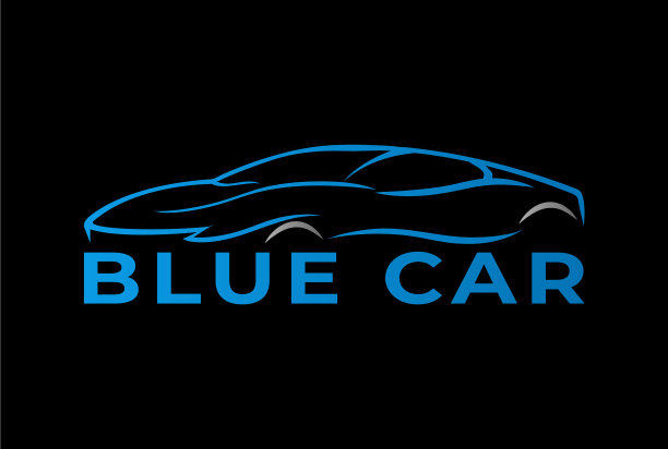 蓝色汽车标志设计图片下载