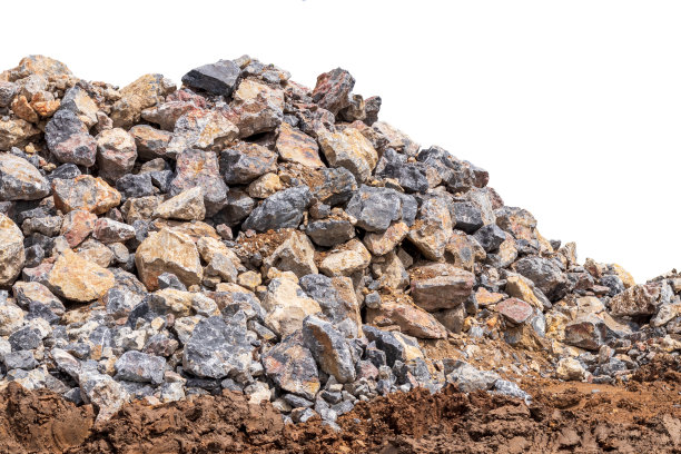 在地面上隔离花岗岩桩。图片下载