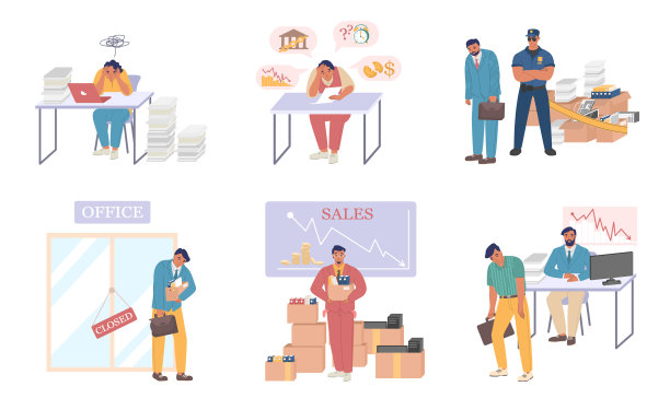 企业破产设置孤立图片下载