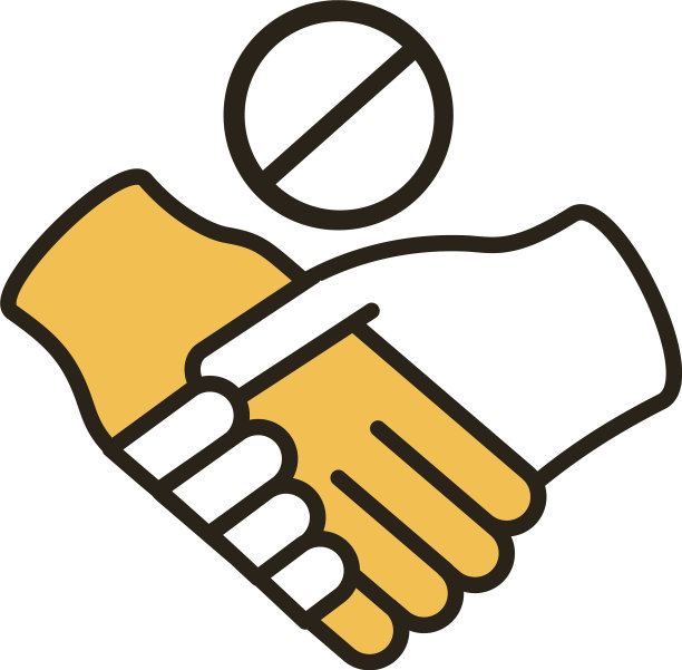 不要握手联系线二色风格图标图片下载