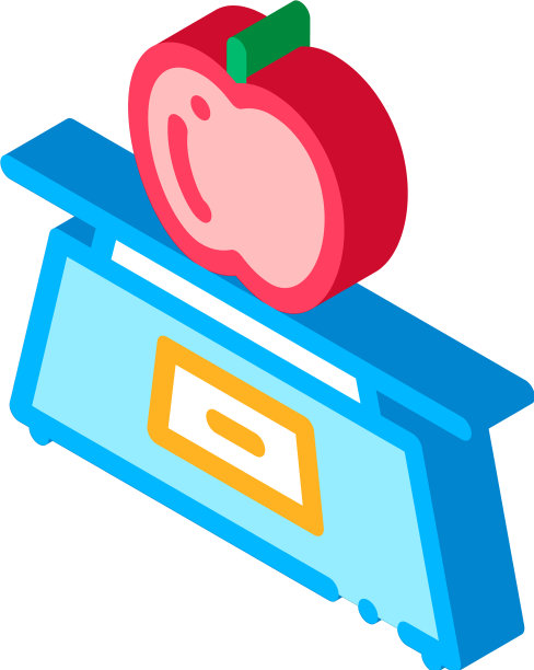 健康食品水果苹果等距图标图片下载
