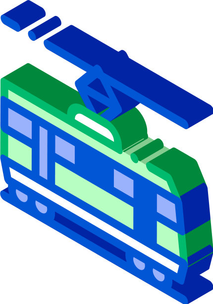 公共交通有轨电车等距图标图片下载