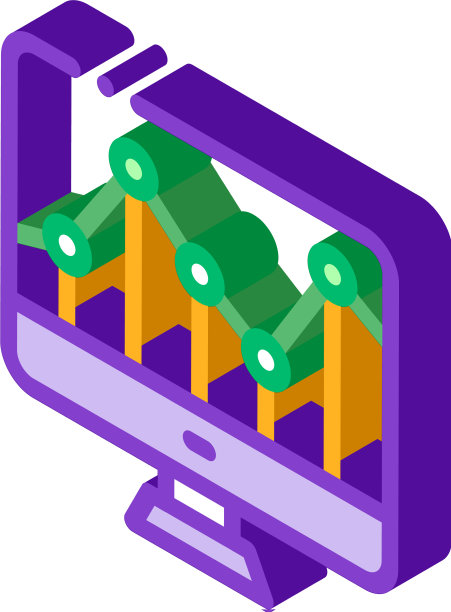 图表上的电脑显示器财务等距图标图片下载