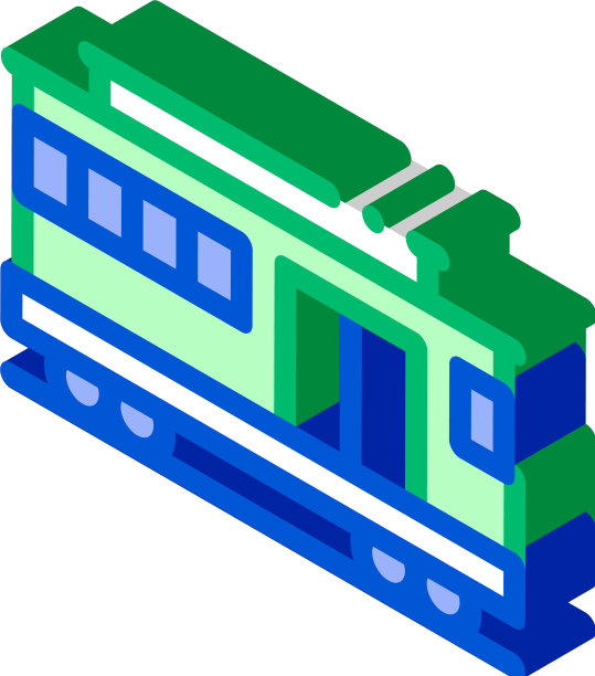 公共交通缆车等距图标图片下载