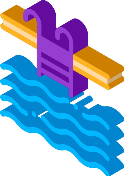 水游泳池等距图标图片下载