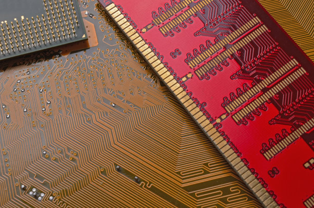 微电路叠加在一起。图片下载