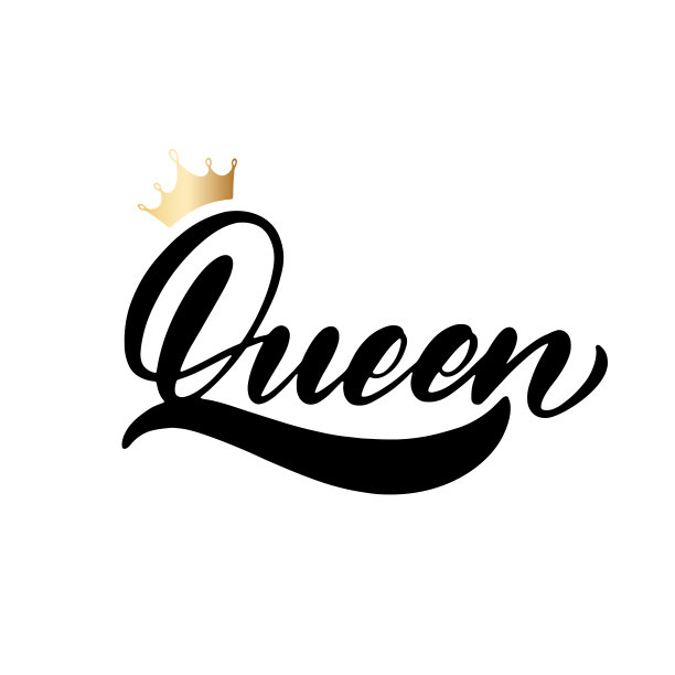 时尚的字母女王与金冠形象图片下载