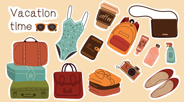 收集彩色的假期贴纸或标签图片下载