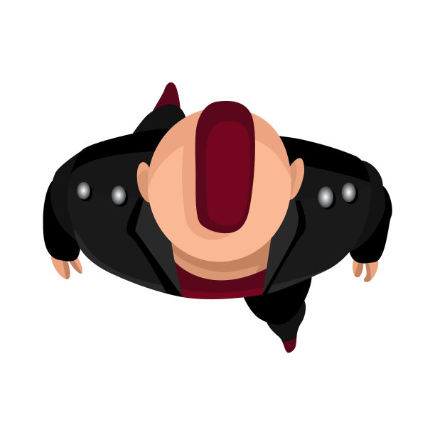 俯视人们朋克男子在白色背景图片下载