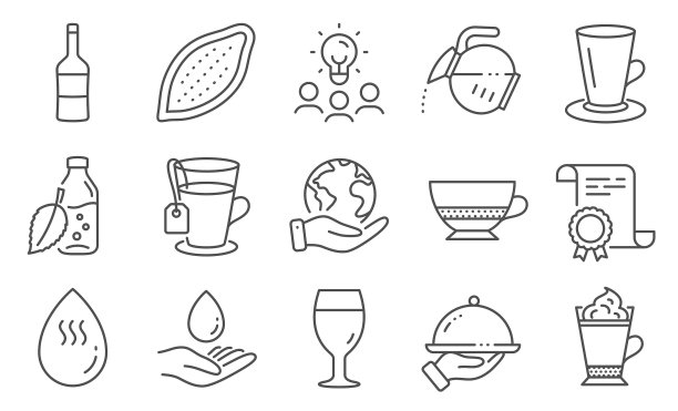 设置食物和饮料图标，如葡萄酒图片下载